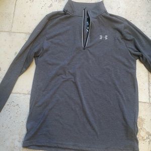 Men’s Gray and white Under Armor half zip